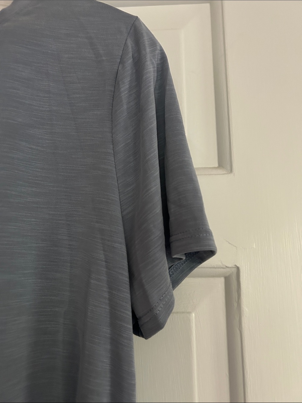 Green Envelope Short Sleeve Crew Neck Top in Dusty Blue - Picture 2 of 4